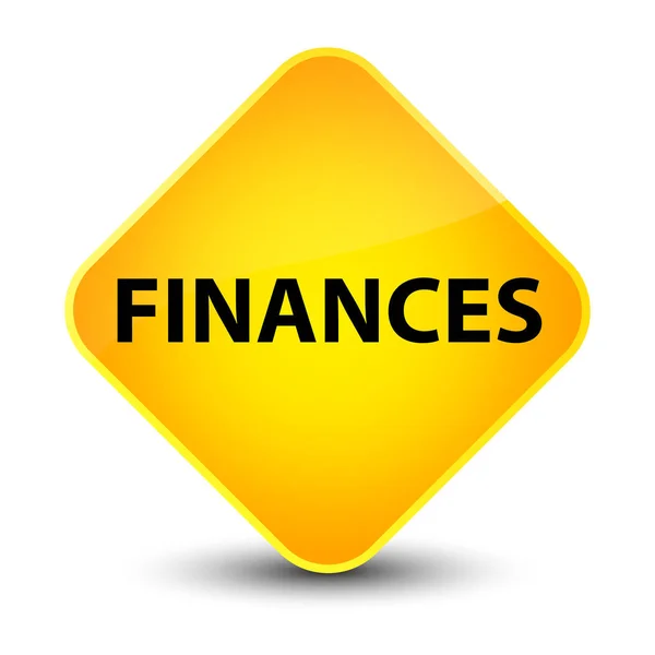 Finances elegant yellow diamond button — Stock Photo, Image