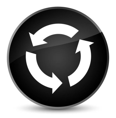 Yenile simgesini zarif siyah yuvarlak düğmesi