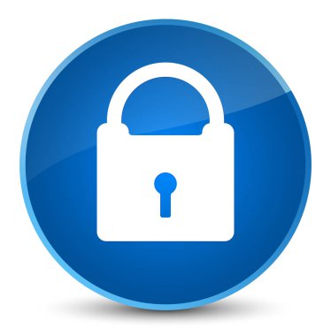 Asma kilit simgesi zarif mavi yuvarlak düğmesi