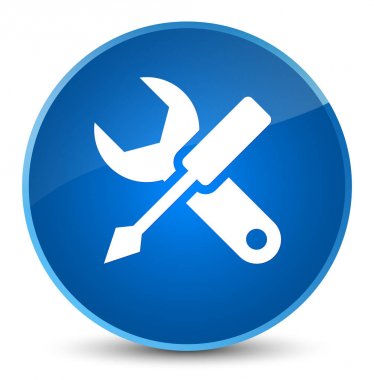 Ayarları simgesi zarif mavi yuvarlak düğmesi