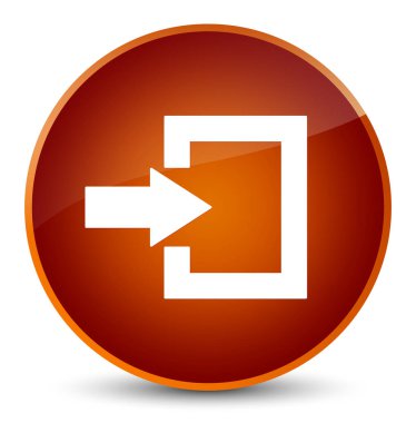 Oturum açma simgesi zarif kahverengi yuvarlak düğmesi