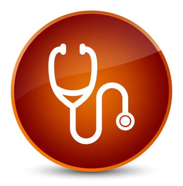 Stetoskop kutsal kişilerin resmi zarif kahverengi yuvarlak düğme