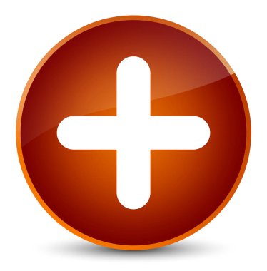 Simgesi zarif kahverengi yuvarlak düğmesi