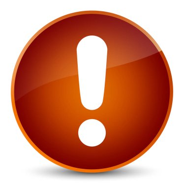 Ünlem işareti simgesi zarif kahverengi yuvarlak düğmesi