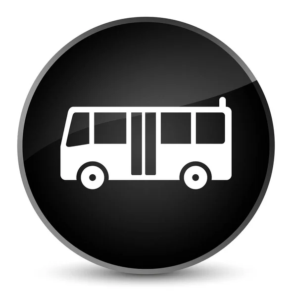 バスのアイコン エレガントな黒い丸いボタン — ストック写真