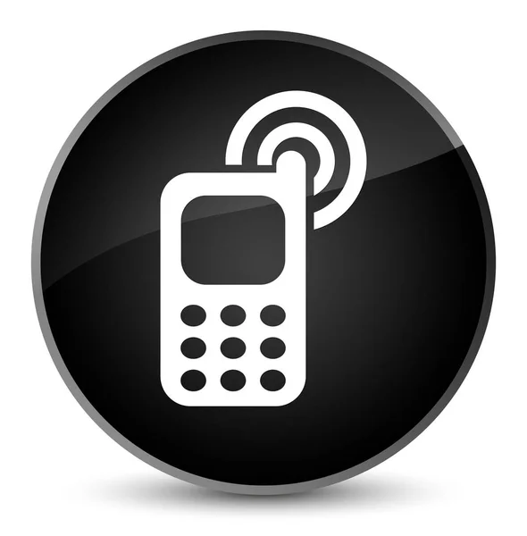 Cellphone ringing icon elegant black round button — Stock Photo, Image