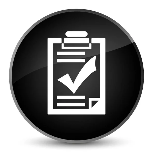 Checklist icona elegante pulsante rotondo nero — Foto Stock