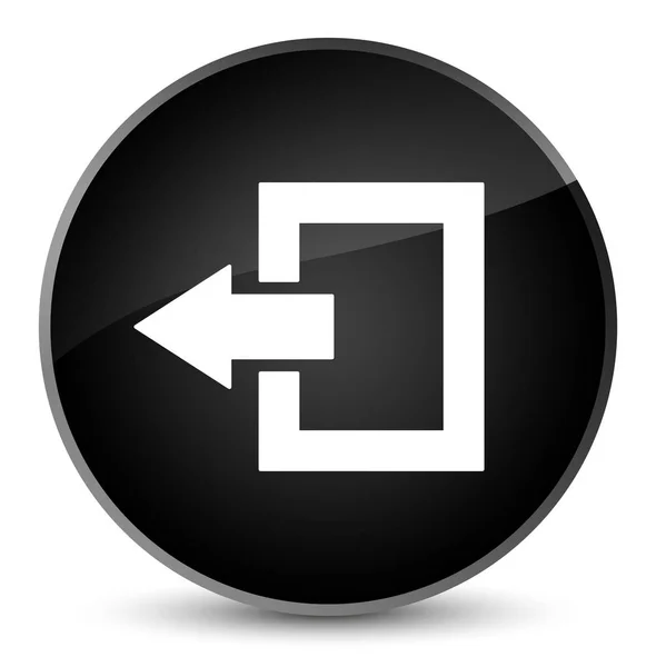 Logout ikona elegancki czarny okrągły przycisk — Zdjęcie stockowe