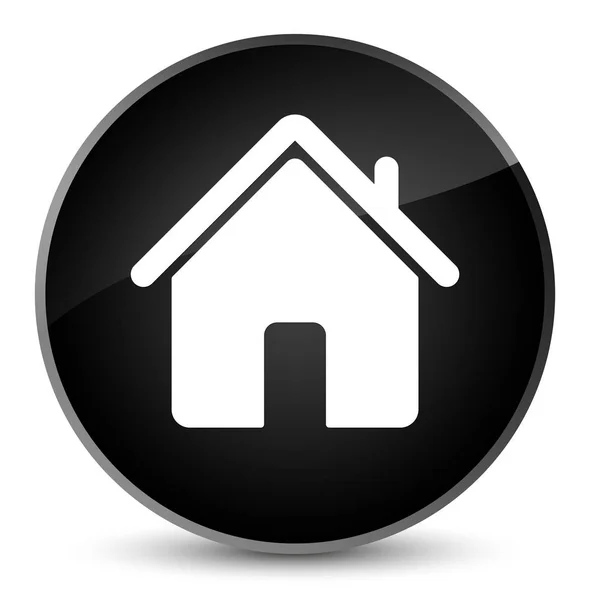 ホーム アイコン エレガントな黒の丸いボタン — ストック写真