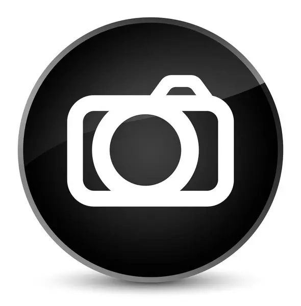 Kamera simgesi zarif siyah yuvarlak düğmesi — Stok fotoğraf