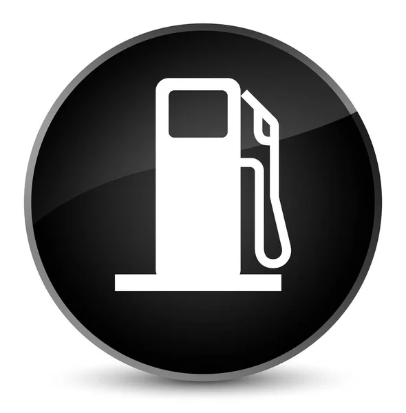 Tankstellensymbol eleganter schwarzer runder Knopf — Stockfoto