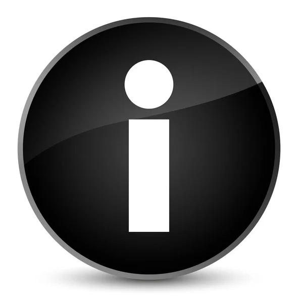 情報アイコン エレガントな黒い丸いボタン — ストック写真
