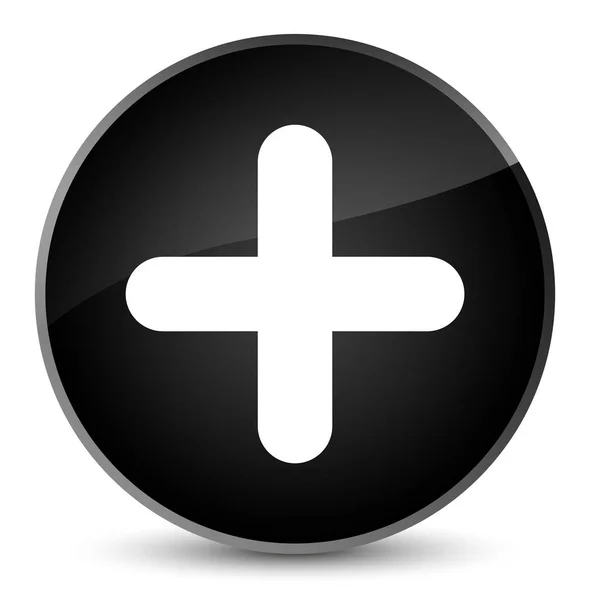 Icône Plus élégant bouton rond noir — Photo