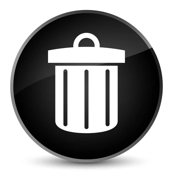 Reciclar icono de la papelera elegante botón redondo negro — Foto de Stock