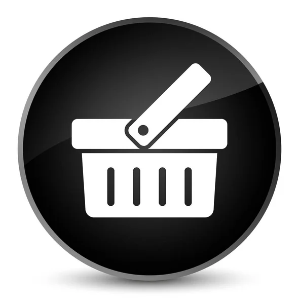 Shopping cart icon elegant black round button — Stock Photo, Image