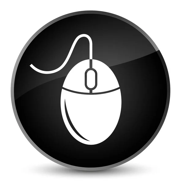 Ícone do mouse elegante botão redondo preto — Fotografia de Stock