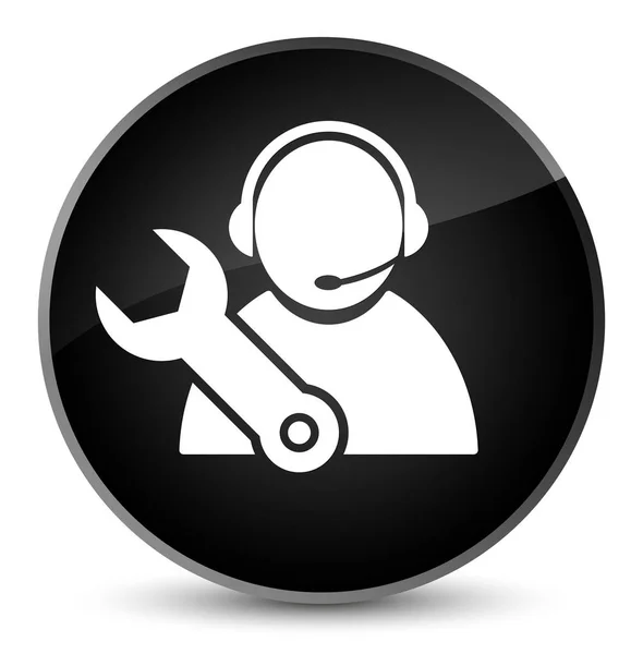 Tech support icon elegant black round button — Stock Photo, Image