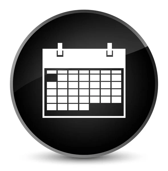 Icona del calendario elegante pulsante rotondo nero — Foto Stock