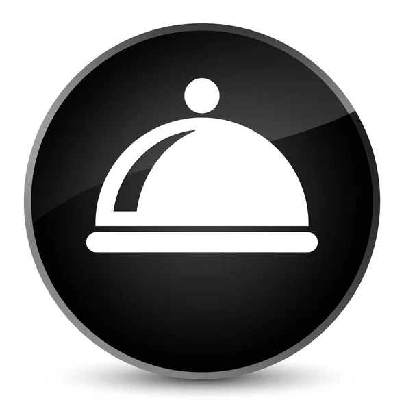 食品料理アイコン エレガントなブラック ラウンド ボタン — ストック写真