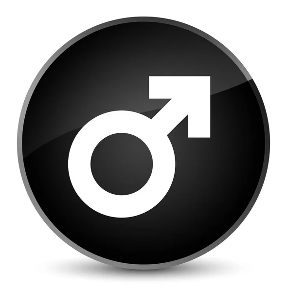 雄記号アイコン エレガントな黒い丸いボタン — ストック写真