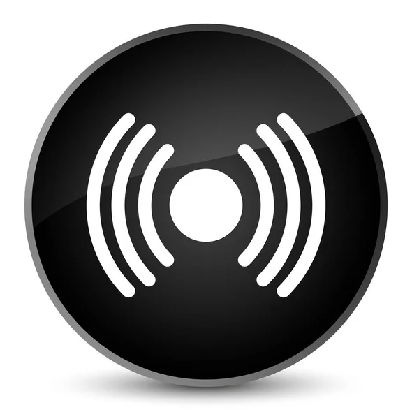Tombol bundar hitam elegan ikon sinyal jaringan — Stok Foto