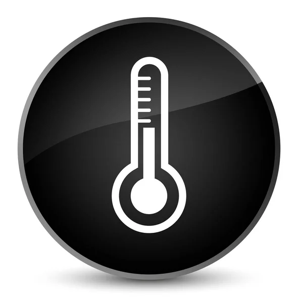 Thermometer icon elegant black round button — Stock Photo, Image