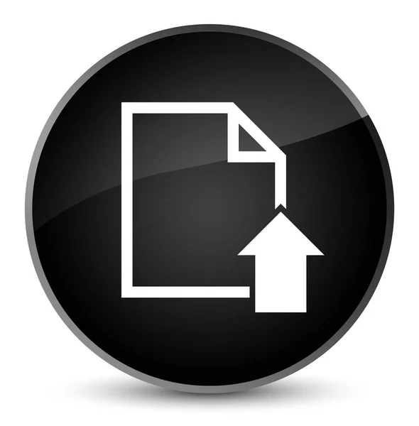 Ladda upp dokument ikon elegant svart rund knapp — Stockfoto