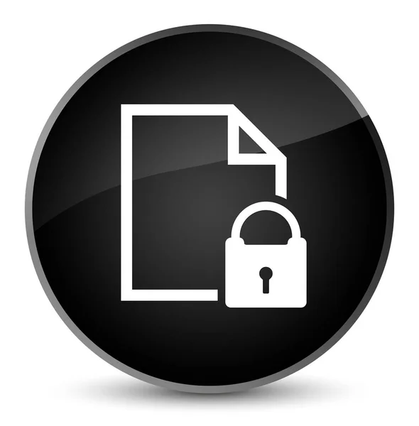 Secure document icon elegant black round button — Stock Photo, Image