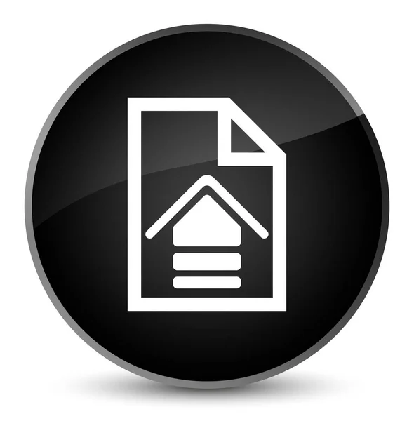 Carregar documento ícone elegante botão redondo preto — Fotografia de Stock