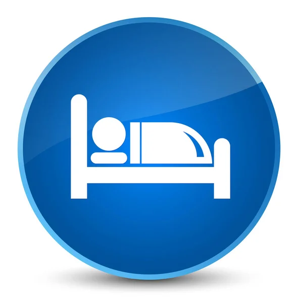 Otel yatak kutsal kişilerin resmi zarif mavi yuvarlak düğme — Stok fotoğraf