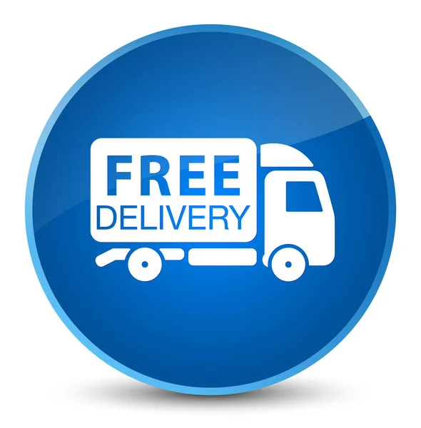 Ícone de caminhão de entrega gratuita elegante botão redondo azul — Fotografia de Stock