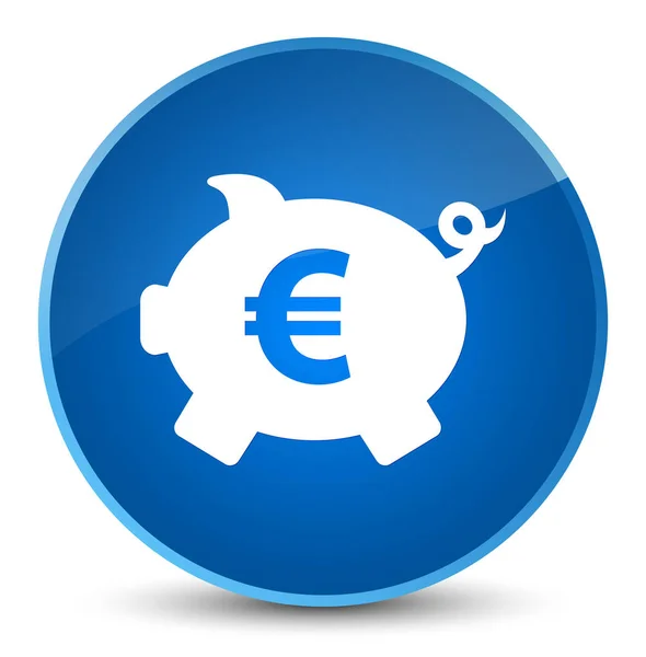 पिगी बैंक यूरो चिह्न प्रतीक सुंदर नीला गोल बटन — स्टॉक फ़ोटो, इमेज