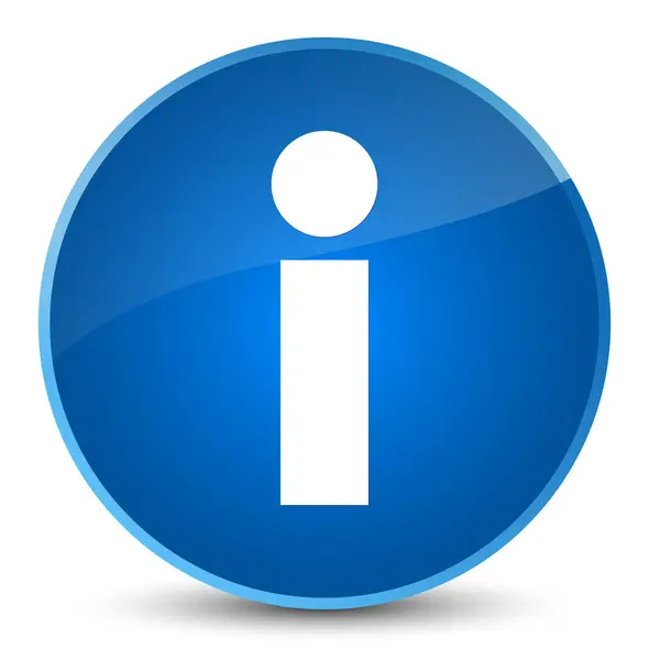 Info icône élégant bouton rond bleu — Photo