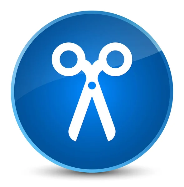 Scissors icon elegant blue round button — Stock Photo, Image