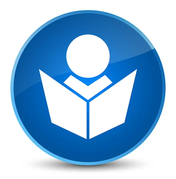 Icono de aprendizaje elegante botón redondo azul —  Fotos de Stock