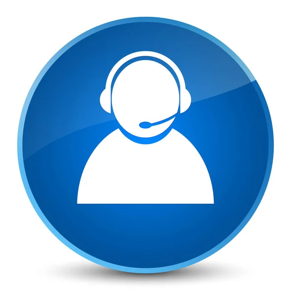 Customer care icon elegant blue round button — Stock Photo, Image