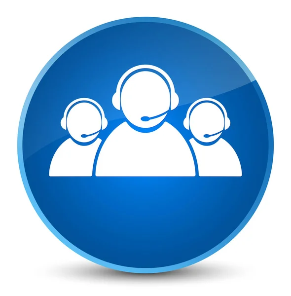 Customer care team icon elegant blue round button — Stock Photo, Image