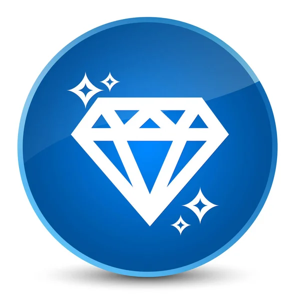 Diamant-Symbol eleganter blauer runder Knopf — Stockfoto