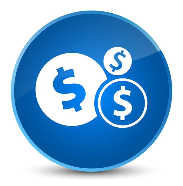 财政美元符号图标优雅蓝色圆形按钮 — 图库照片