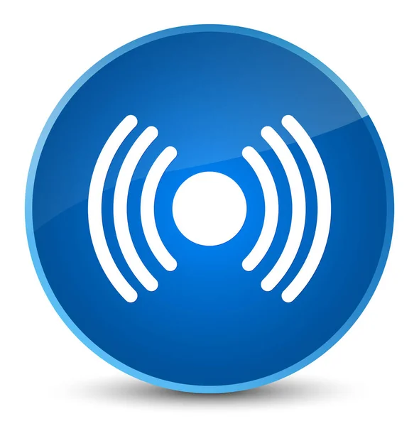 Tombol bundar biru elegan ikon sinyal jaringan — Stok Foto