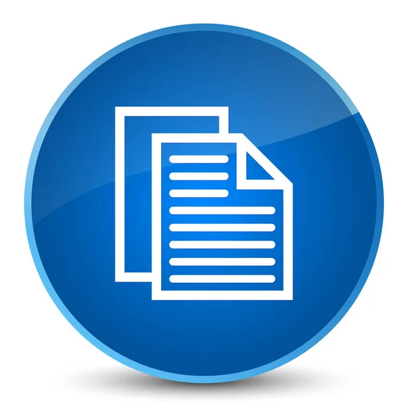 Ícone de páginas de documento elegante botão redondo azul — Fotografia de Stock