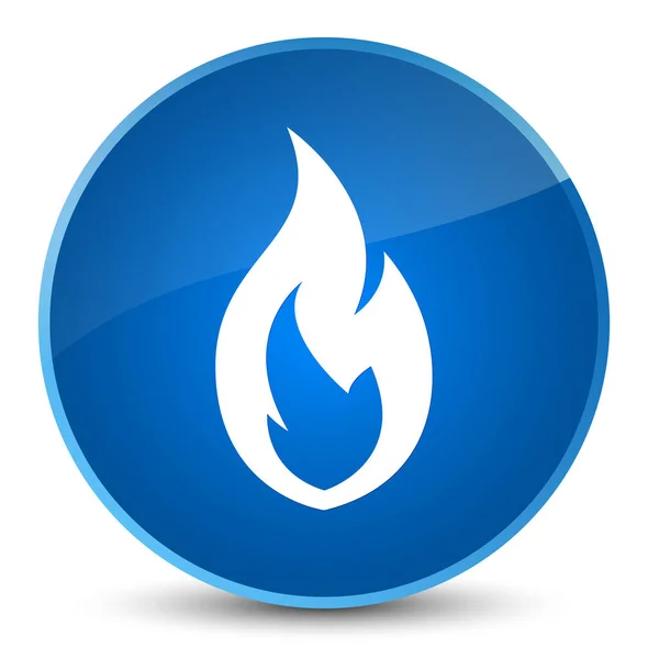 Ícone de chama de fogo elegante botão redondo azul — Fotografia de Stock
