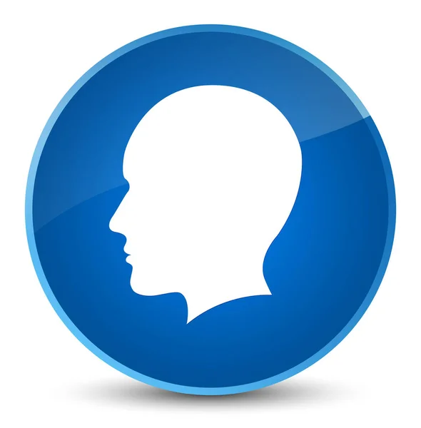 Hoofd mannen gezicht pictogram elegante blauwe ronde knop — Stockfoto