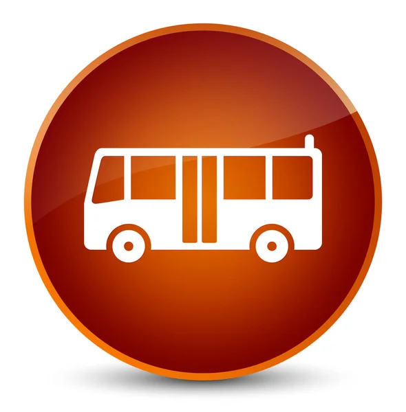 Icono de autobús elegante botón redondo marrón — Foto de Stock