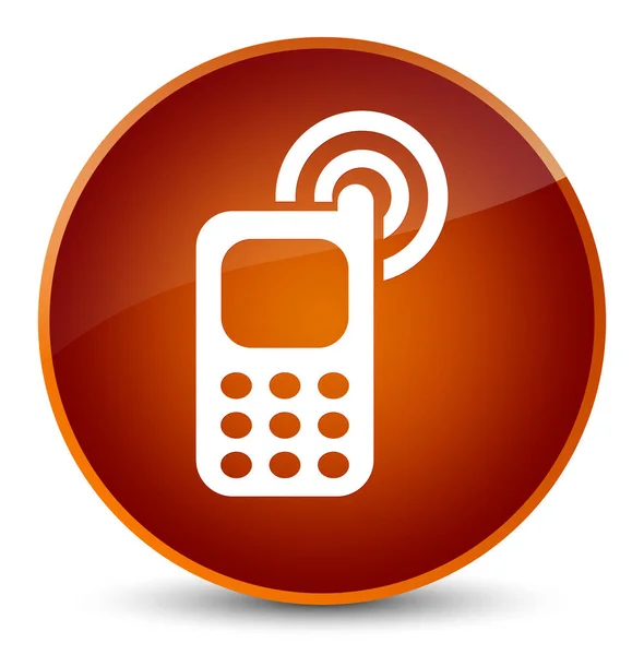 Cellphone ringing icon elegant brown round button — Stock Photo, Image