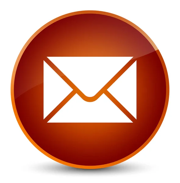 Ícone de e-mail elegante botão redondo marrom — Fotografia de Stock