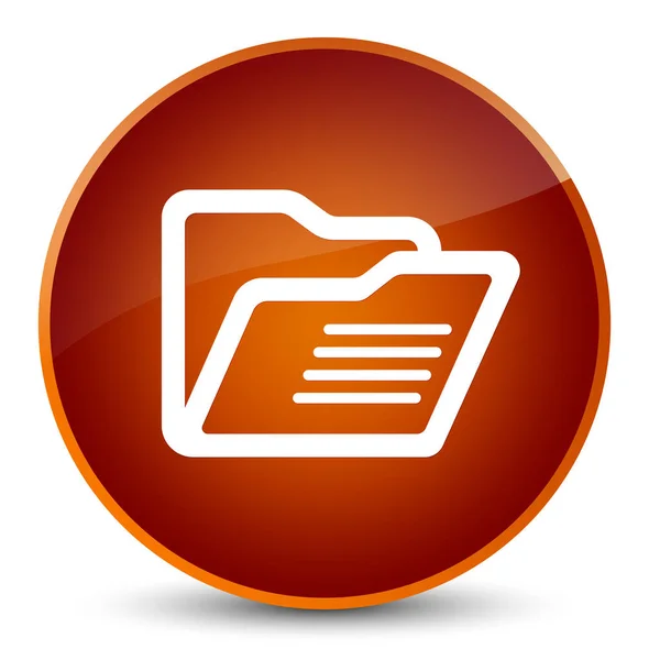 Folder icon elegant brown round button — Stock Photo, Image