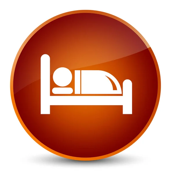 Hotel cama ícone elegante marrom botão redondo — Fotografia de Stock