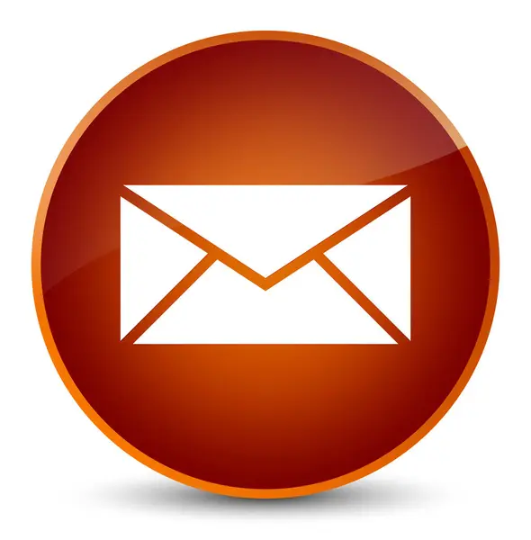 Ícone de e-mail elegante botão redondo marrom — Fotografia de Stock