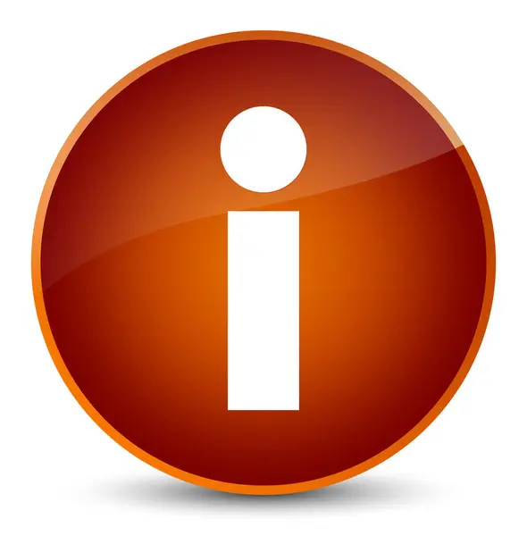 Info icono elegante botón redondo marrón —  Fotos de Stock